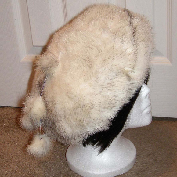 Russian Arctic Marble Fox Fur hat 57cm w/Pom Poms main image 4
